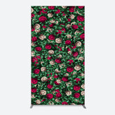 Lofaris Green Leaves Red Rose Wedding Party Rectangle Backdrop